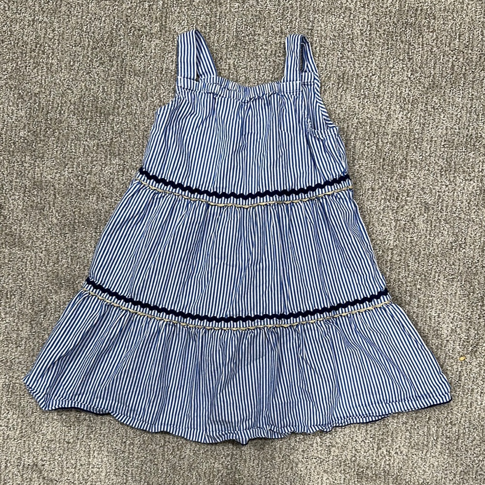Blue and White Striped Dress